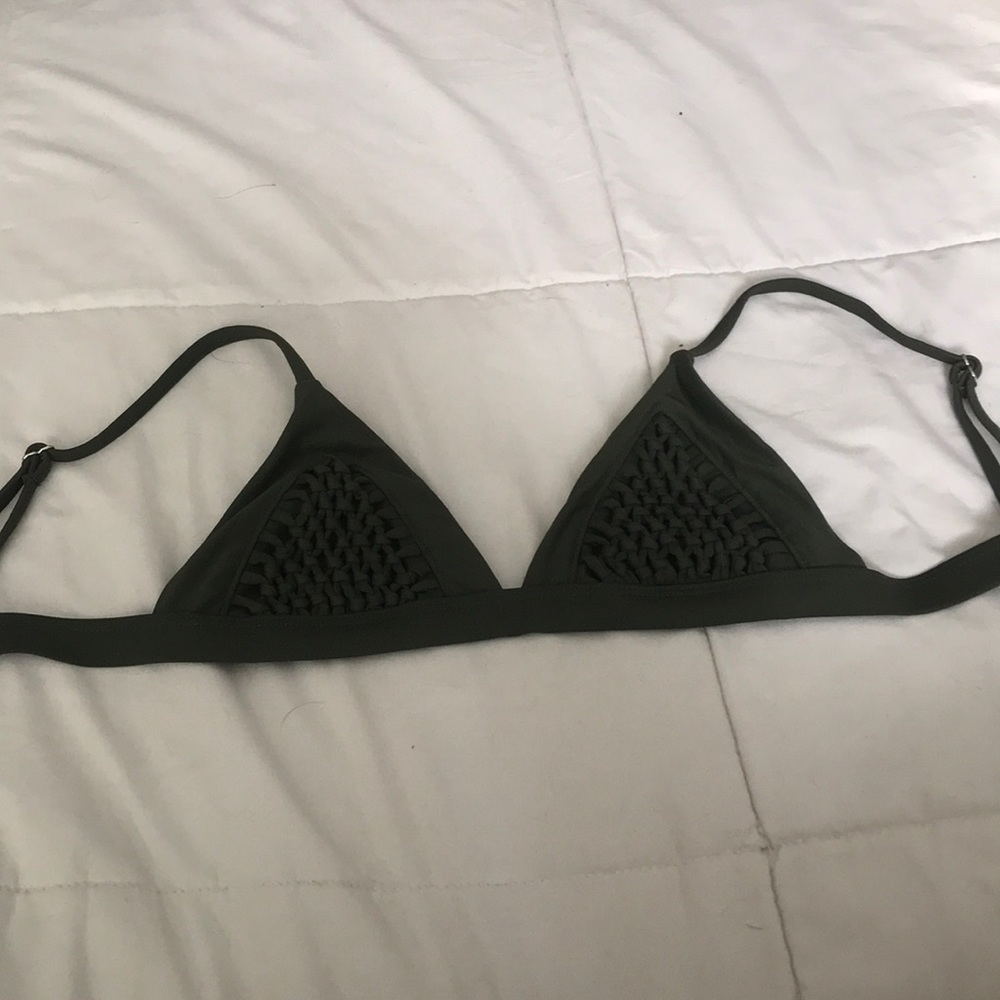 XHILARATION ARMY GREEN BIKINI TOP NEVER WORN